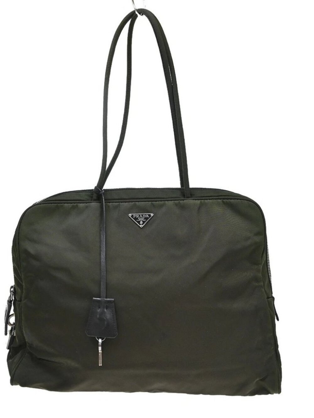 Prada Khaki Nylon Tote Handbag